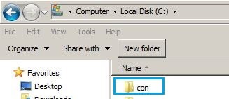 How to Create and Delete CON Folder in Windows