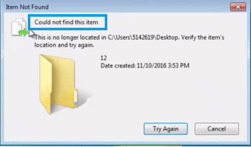 How to Fix Folder Error Item Not Found Or Could Not Find This Item