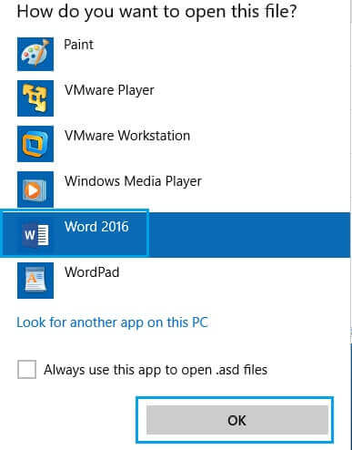 recover lost word files windows 10