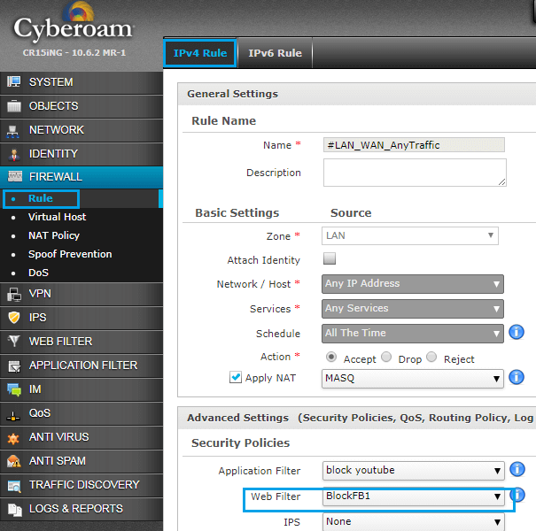 How To Block Websites in Cyberoam Firewall