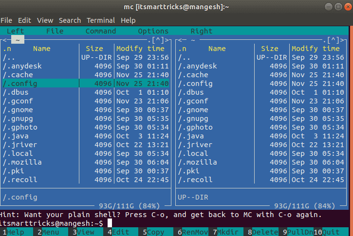 How to install Midnight Commander (MC File Manager) in Ubuntu 18.04 – A Visual Linux File Manager