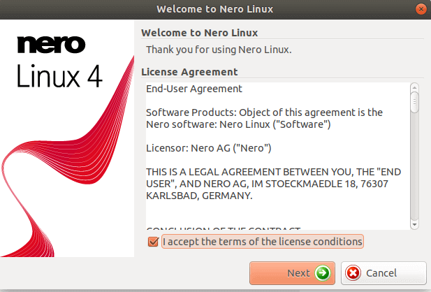 How to install Nero Linux Burning ROM Software in Ubuntu 18.04