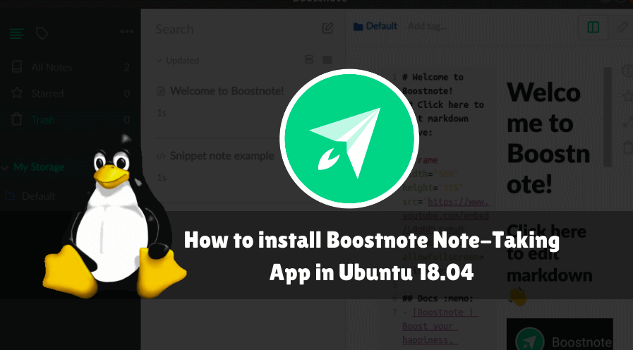 How to install Boostnote Note-Taking App in Ubuntu 18.04