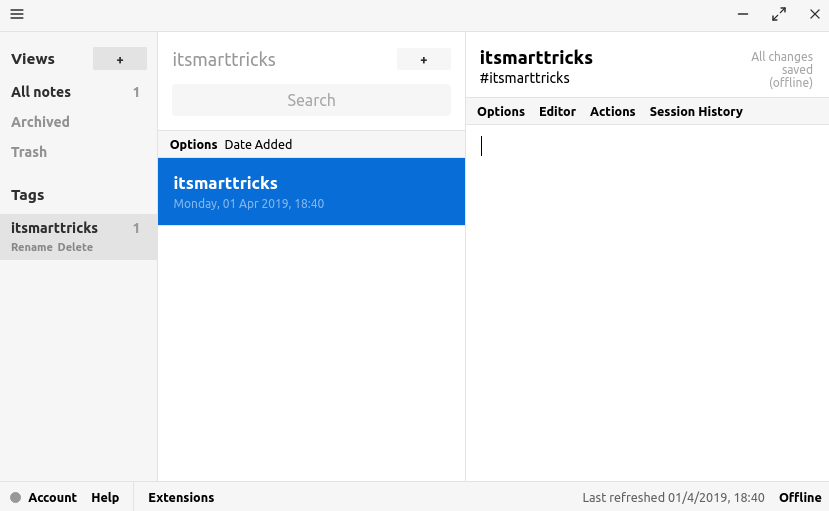 How to install Standard Notes in Ubuntu 18.04 – Best Encrypted Notes App For Linux