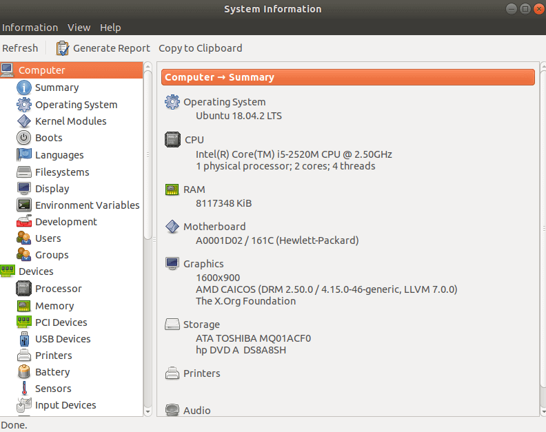 How to install Hardinfo System Information Tool in Ubuntu 18.04