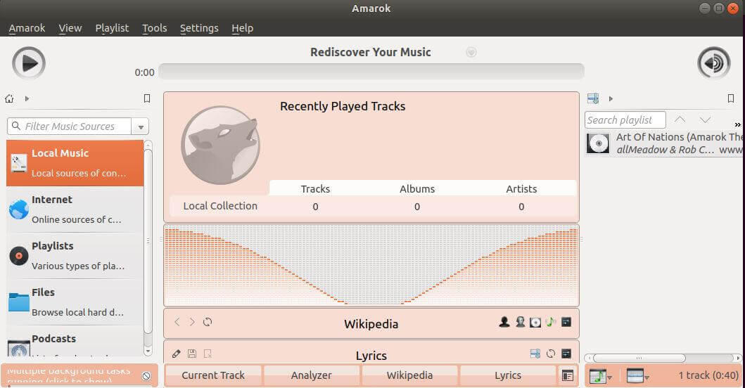 How to to install Amarok Music Player in Ubuntu 18.04