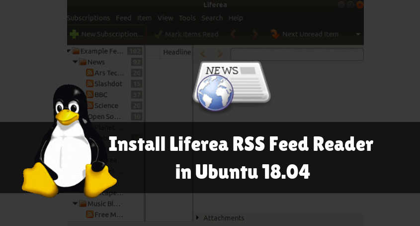 How to install Liferea RSS Feed Reader in Ubuntu 18.04