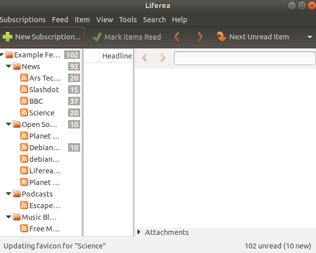 How to install Liferea RSS Feed Reader in Ubuntu 18.04