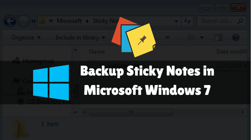 How to Backup Sticky Notes in Microsoft Windows 7