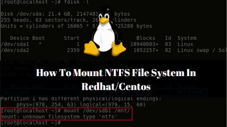How To Mount NTFS File System In Redhat/Centos