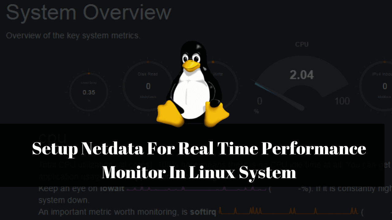 Setup Netdata For Real Time Performance Monitor In Linux System