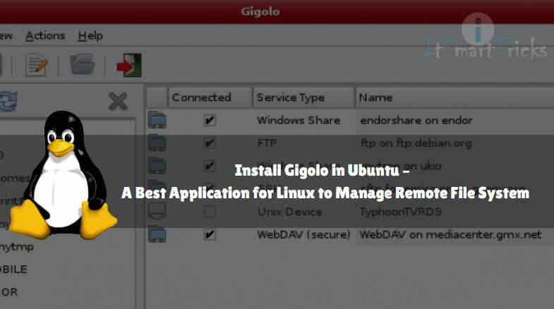 How to install Gigolo in Ubuntu – A Best Application for Linux to Manage Remote File System