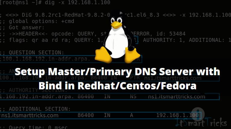 How to Setup Master/Primary DNS Server with Bind in Redhat/Centos/Fedora