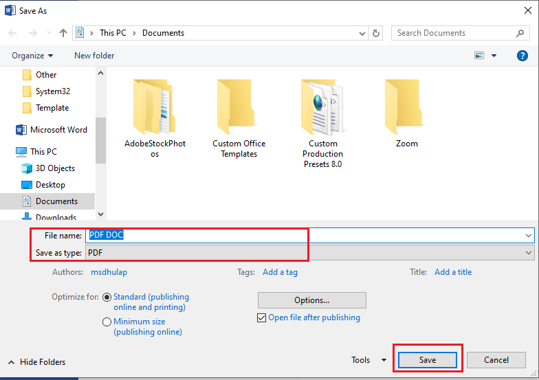 How to Convert from MS Word to PDF Document in Microsoft Windows How to Convert from MS Word to PDF Document in Microsoft Windows