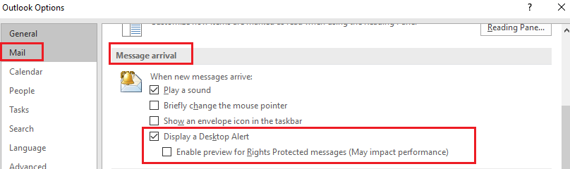 Undvigende forhøjet Tæmme Enable Desktop Alert For New Email in Microsoft Outlook