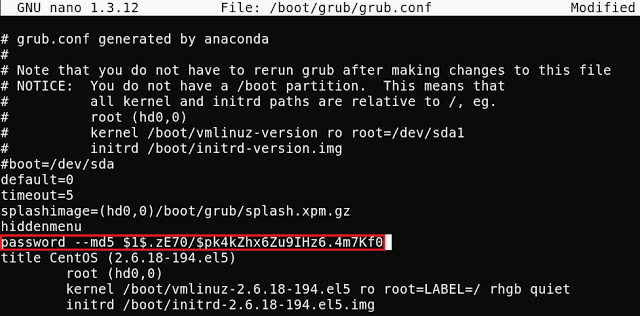How to Set/Change Grub Boot Loader Password in Redhat/Centos/Fedora