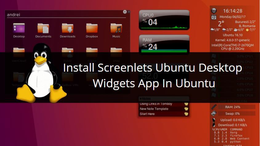How To Install Screenlets Ubuntu Desktop Widgets App In Ubuntu