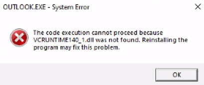 Outlook.exe system error