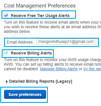 Setting up AWS billing alerts