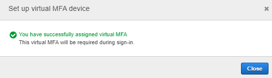 successfully assigned virtual MFA